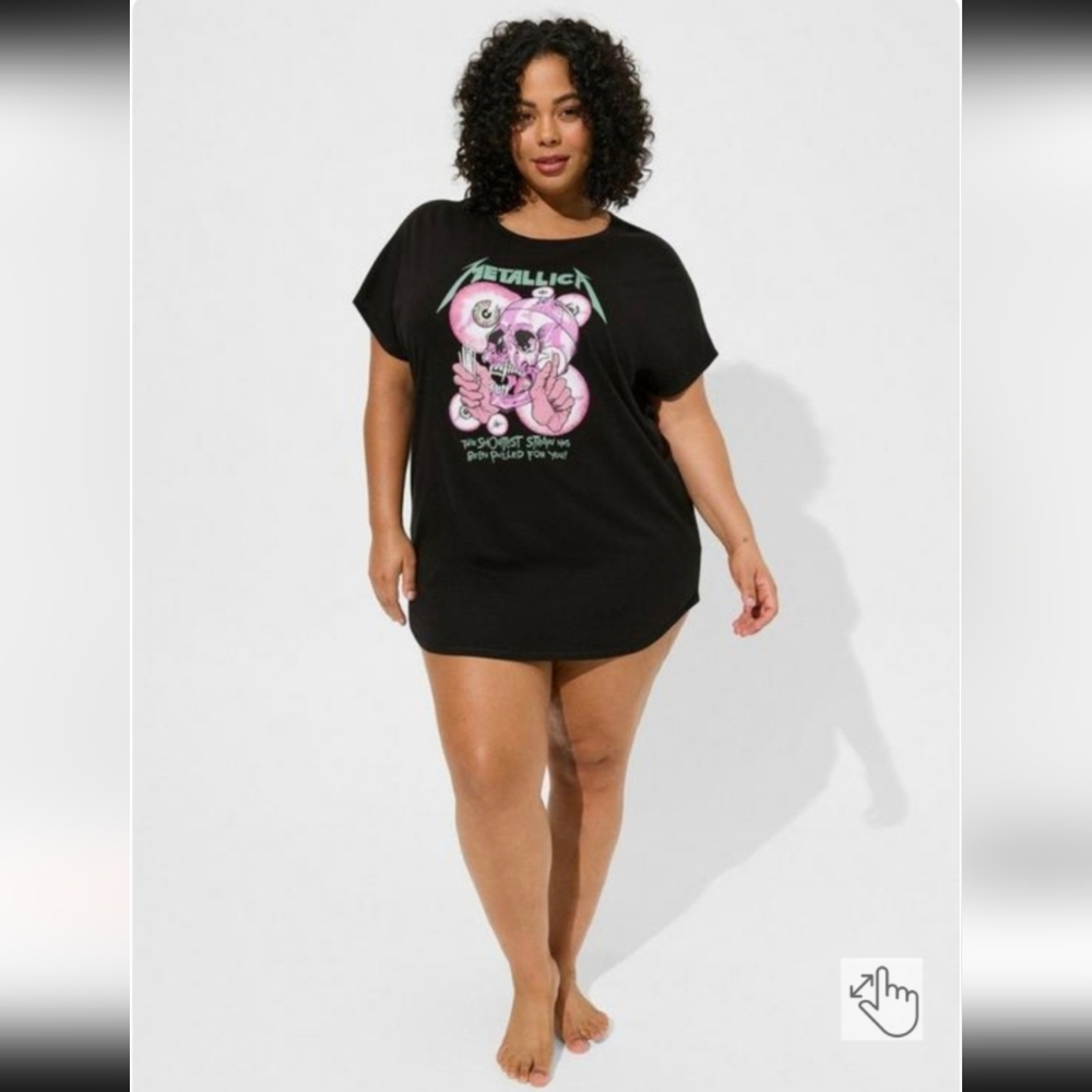 Torrid 6x Metallica Dolman Sleep Tunic - Picture 3 of 8